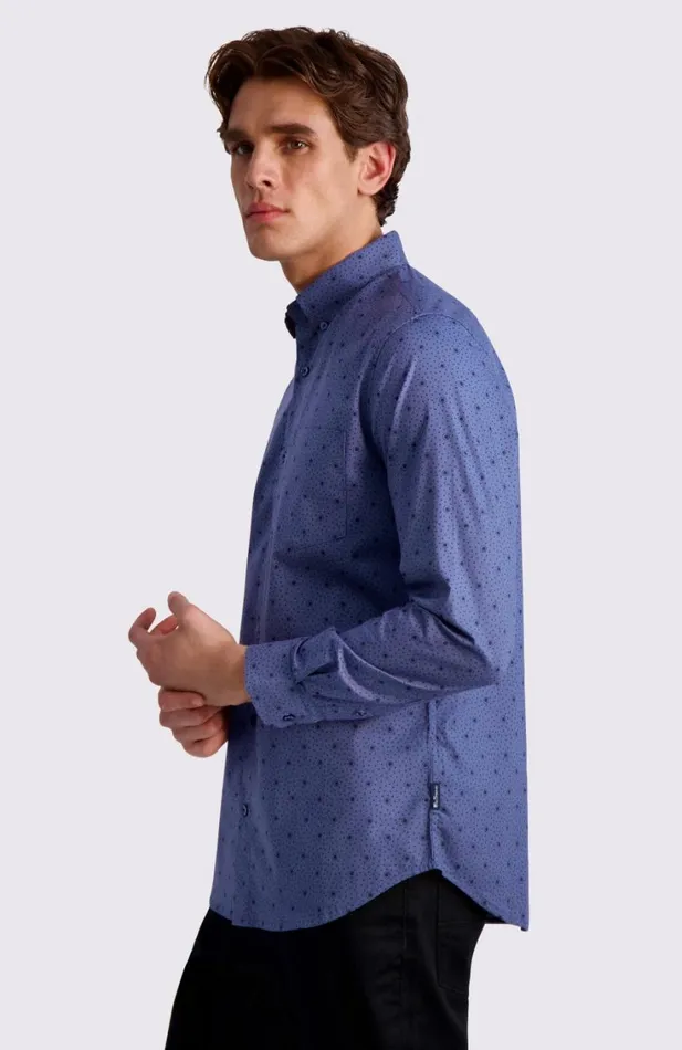 Men Ben Sherman Archive Print Shirts Dot Print LongSleeve Shirt 8211 Insignia Blue Men Ben Sherman Archive Print Shirts Dot Print LongSleeve Shirt 8211 Insignia Blue