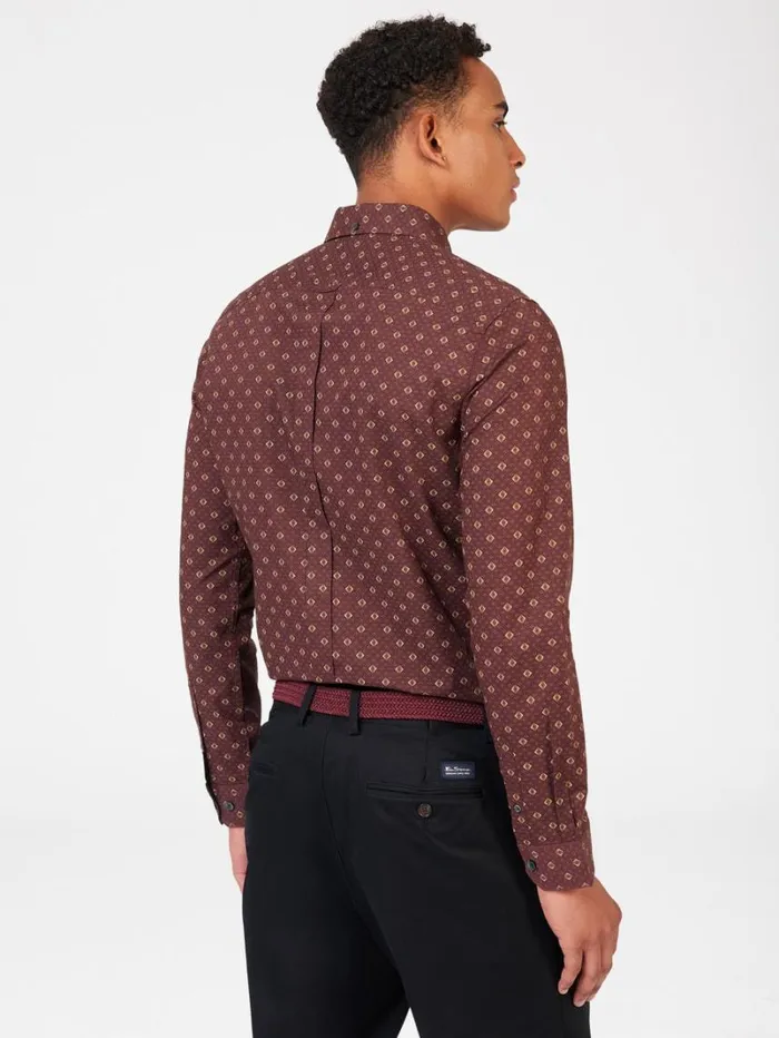 Men Ben Sherman Archive Print Shirts Signature Geo Print Shirt 8211 Aubergine Men Ben Sherman Archive Print Shirts Signature Geo Print Shirt 8211 Aubergine