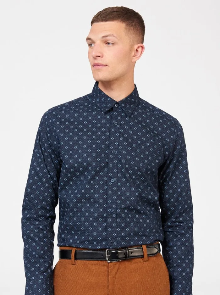 Men Ben Sherman Archive Print Shirts Signature Geo Print Shirt 8211 Midnight Men Ben Sherman Archive Print Shirts Signature Geo Print Shirt 8211 Midnight