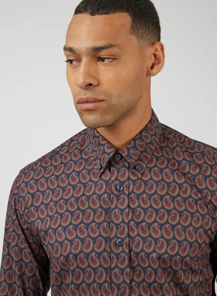 Men Ben Sherman Archive Print Shirts Slim Fit Paisley Print LongSleeve Shirt Men Ben Sherman Archive Print Shirts Slim Fit Paisley Print LongSleeve Shirt
