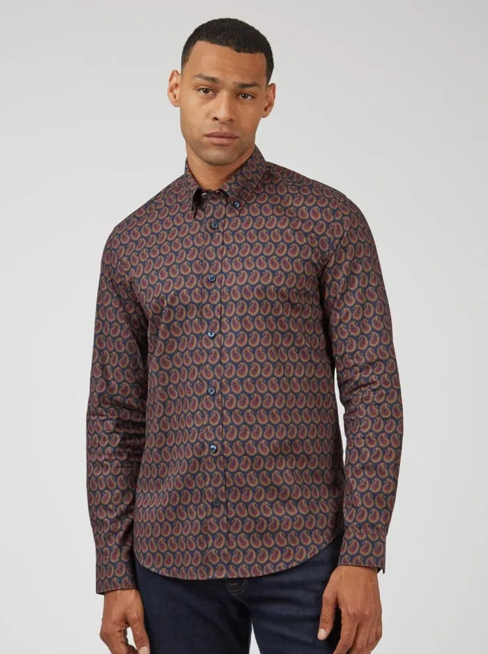 Men Ben Sherman Archive Print Shirts Slim Fit Paisley Print LongSleeve Shirt Men Ben Sherman Archive Print Shirts Slim Fit Paisley Print LongSleeve Shirt