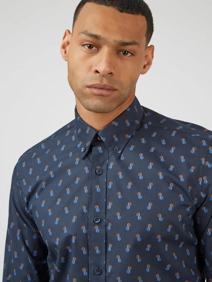Men Ben Sherman Archive Print Shirts Spot Print LongSleeve Shirt 8211 Midnight Men Ben Sherman Archive Print Shirts Spot Print LongSleeve Shirt 8211 Midnight