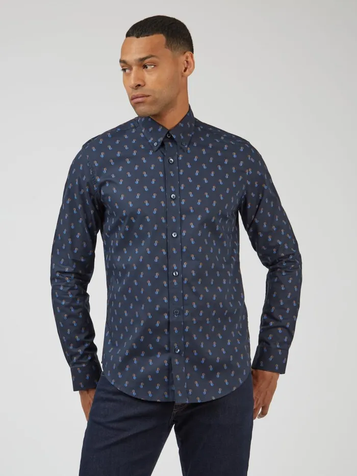 Men Ben Sherman Archive Print Shirts Spot Print LongSleeve Shirt 8211 Midnight Men Ben Sherman Archive Print Shirts Spot Print LongSleeve Shirt 8211 Midnight