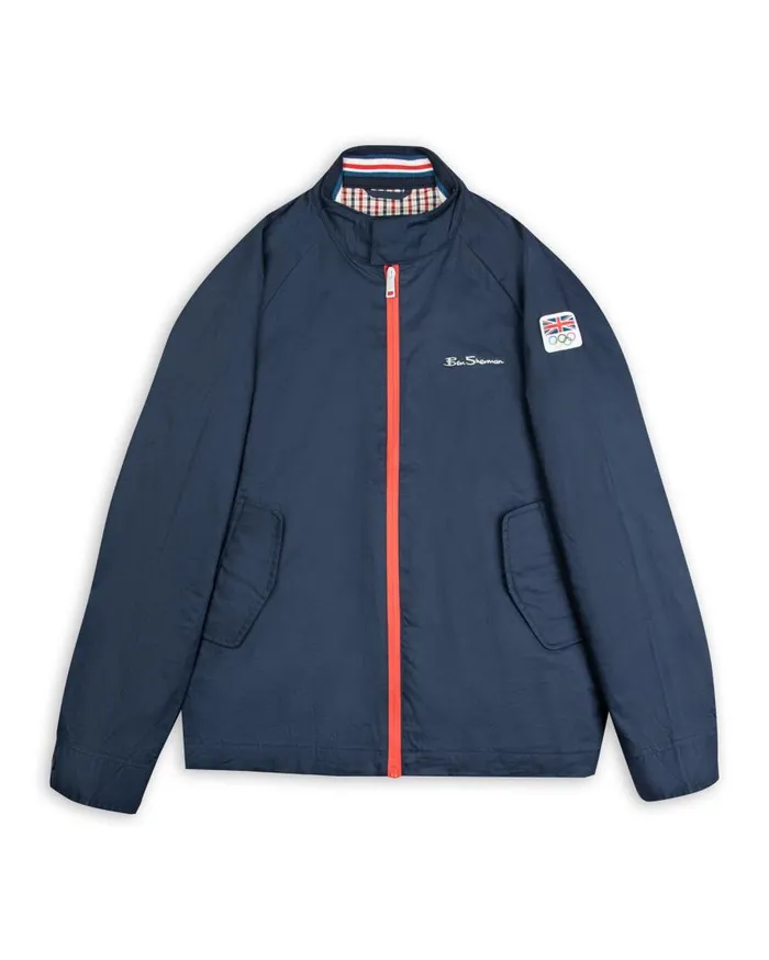 Men Ben Sherman Harrington Jackets 2021 Tokyo Olympic Sponsor 8211 Team GbHarrington Jacket MidnightFront