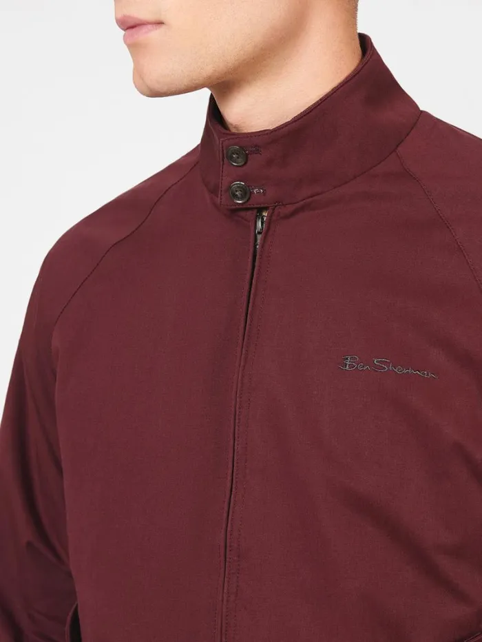 Men Ben Sherman Harrington Jackets Signature Harrington Jacket 8211 Aubergine Men Ben Sherman Harrington Jackets Signature Harrington Jacket 8211 Aubergine