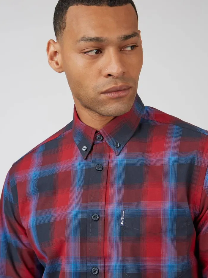 Men Ben Sherman Heritage Check Shirts Gradient Check LongSleeve Shirt 8211 Red Men Ben Sherman Heritage Check Shirts Gradient Check LongSleeve Shirt 8211 Red