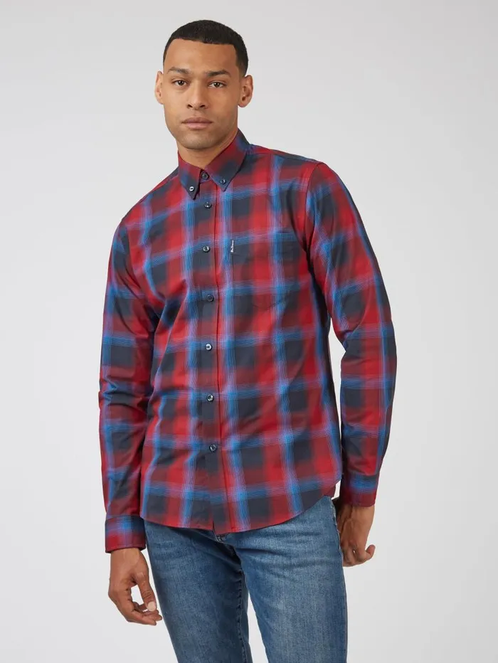 Men Ben Sherman Heritage Check Shirts Gradient Check LongSleeve Shirt 8211 Red Men Ben Sherman Heritage Check Shirts Gradient Check LongSleeve Shirt 8211 Red