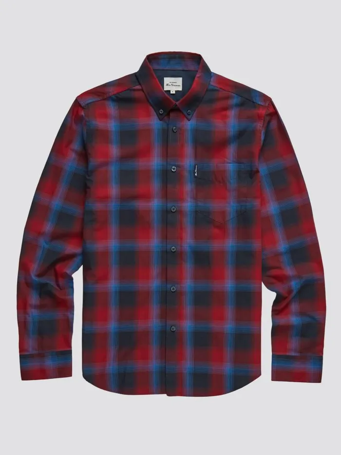 Men Ben Sherman Heritage Check Shirts Gradient Check LongSleeve Shirt 8211 Red Men Ben Sherman Heritage Check Shirts Gradient Check LongSleeve Shirt 8211 Red