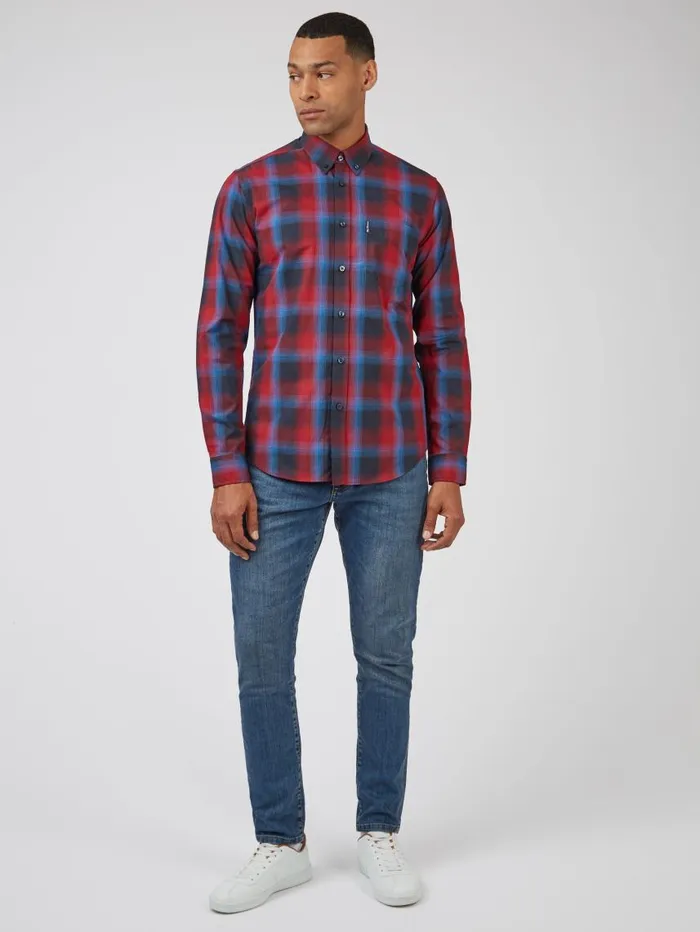 Men Ben Sherman Heritage Check Shirts Gradient Check LongSleeve Shirt 8211 Red Men Ben Sherman Heritage Check Shirts Gradient Check LongSleeve Shirt 8211 Red