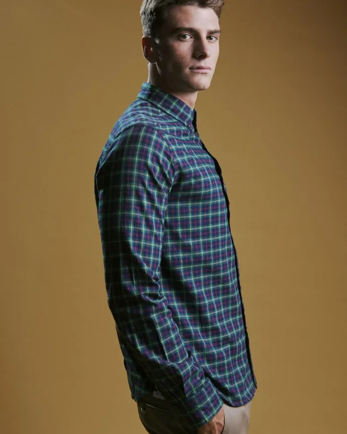Men Ben Sherman Heritage Check Shirts House Tartan Twill Shirt 8211 Green
