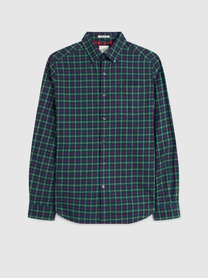 Men Ben Sherman Heritage Check Shirts House Tartan Twill Shirt 8211 Green