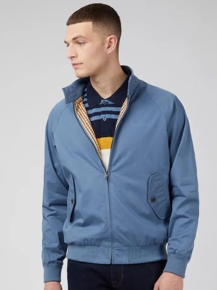 Men Ben Sherman Jackets and Outerwear Signature Harrington Jacket 8211 Blue Shadow