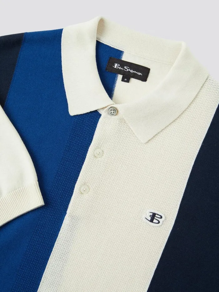 Men Ben Sherman Mod Knit Polos B By Stripe Knit Polo 8211 Ivory
