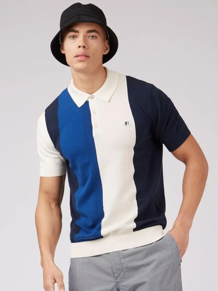 Men Ben Sherman Mod Knit Polos B By Stripe Knit Polo 8211 Ivory Men Ben Sherman Mod Knit Polos B By Stripe Knit Polo 8211 Ivory
