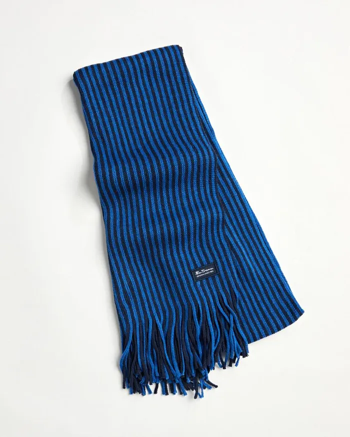 Men Ben Sherman Scarves and Cold Weather Rochelle Knit Scarf 8211 Navy BlazerTrue Blue