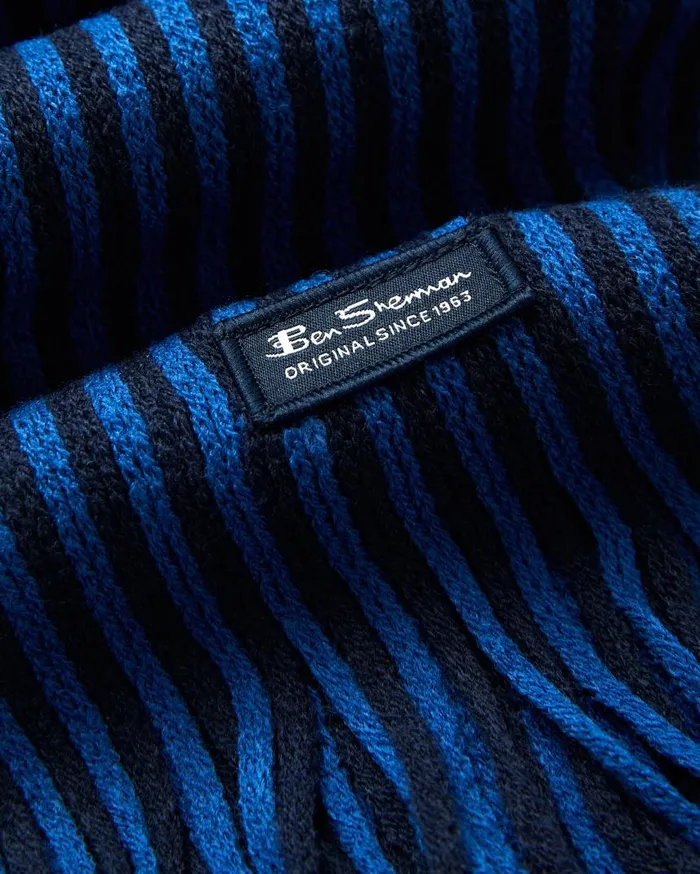 Men Ben Sherman Scarves and Cold Weather Rochelle Knit Scarf 8211 Navy BlazerTrue Blue
