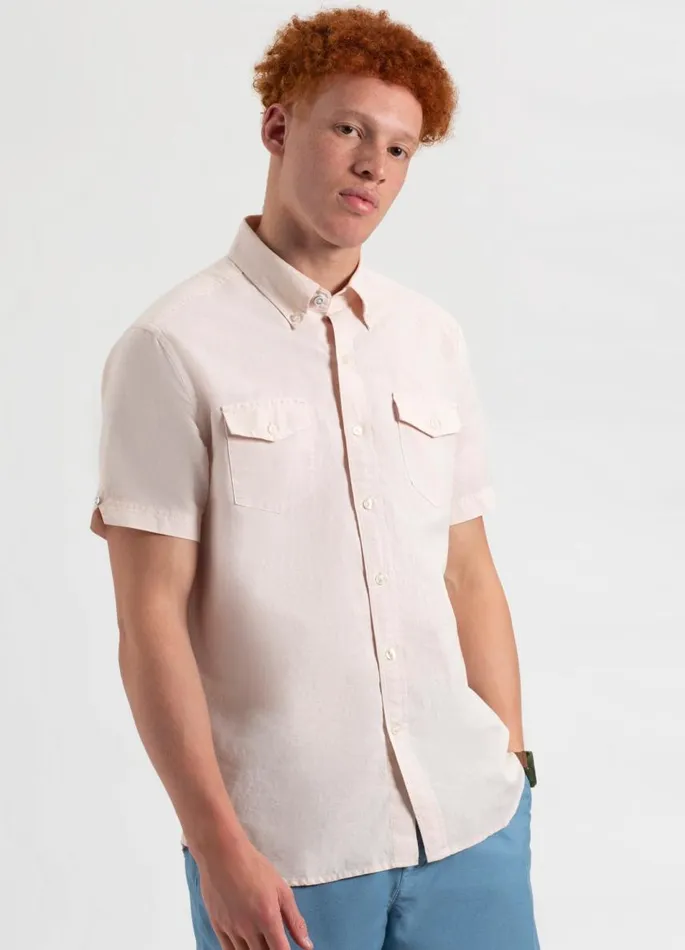 Men Ben Sherman Short Sleeve Shirts Garment Dye ShortSleeve Linen Shirt 8211 Light Pink Men Ben Sherman Short Sleeve Shirts Garment Dye ShortSleeve Linen Shirt 8211 Light Pink