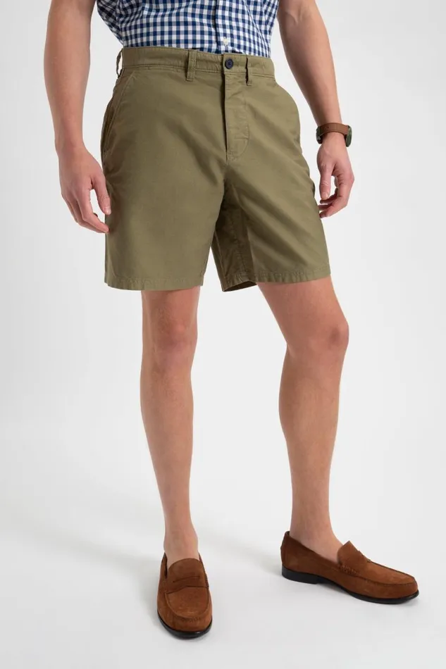 Men Ben Sherman Shorts Beatnik Oxford Garment Dye Slim Short 8211 Light Olive
