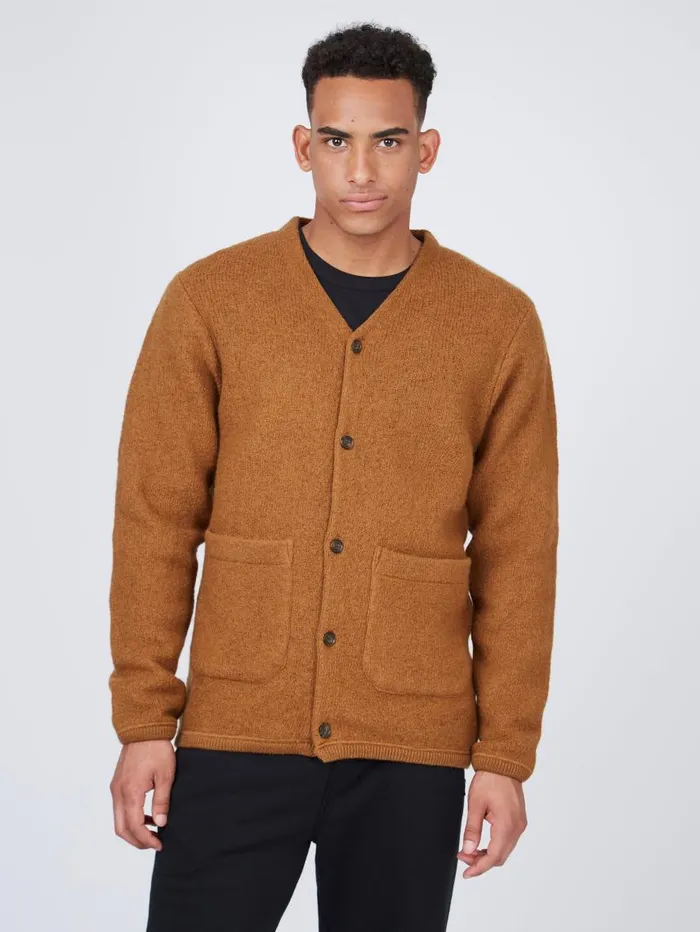 Men Ben Sherman Sweaters and Knits B By Textured Knit Cardigan 8211 Ginger