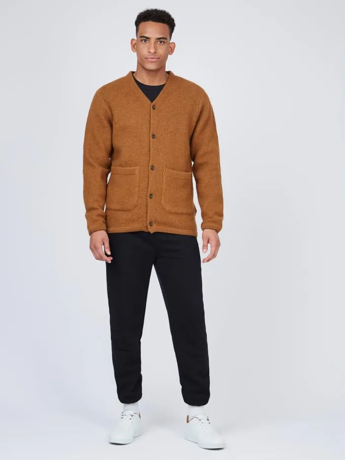 Men Ben Sherman Sweaters and Knits B By Textured Knit Cardigan 8211 Ginger