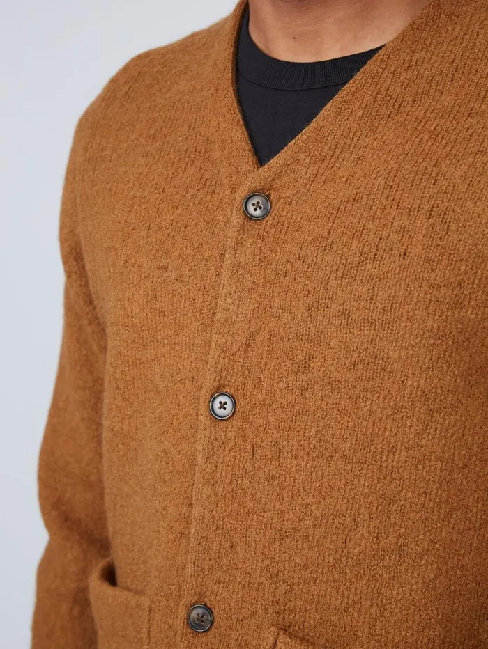 Men Ben Sherman Sweaters and Knits B By Textured Knit Cardigan 8211 Ginger