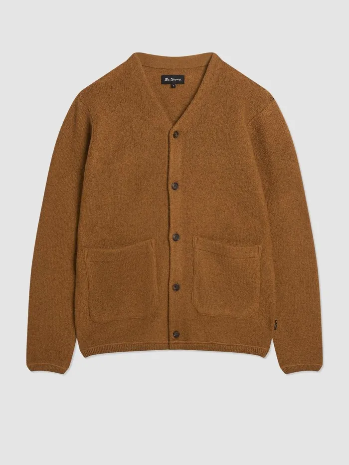 Men Ben Sherman Sweaters and Knits B By Textured Knit Cardigan 8211 Ginger