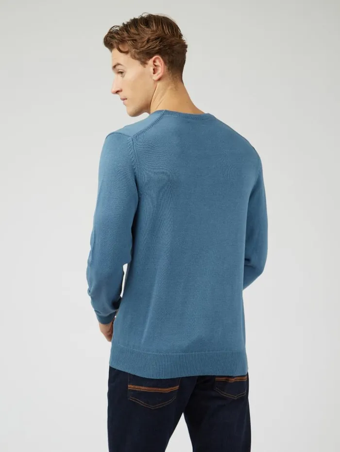 Men Ben Sherman Sweaters and Knits Signature Knit Crewneck 8211 Blue Shadow