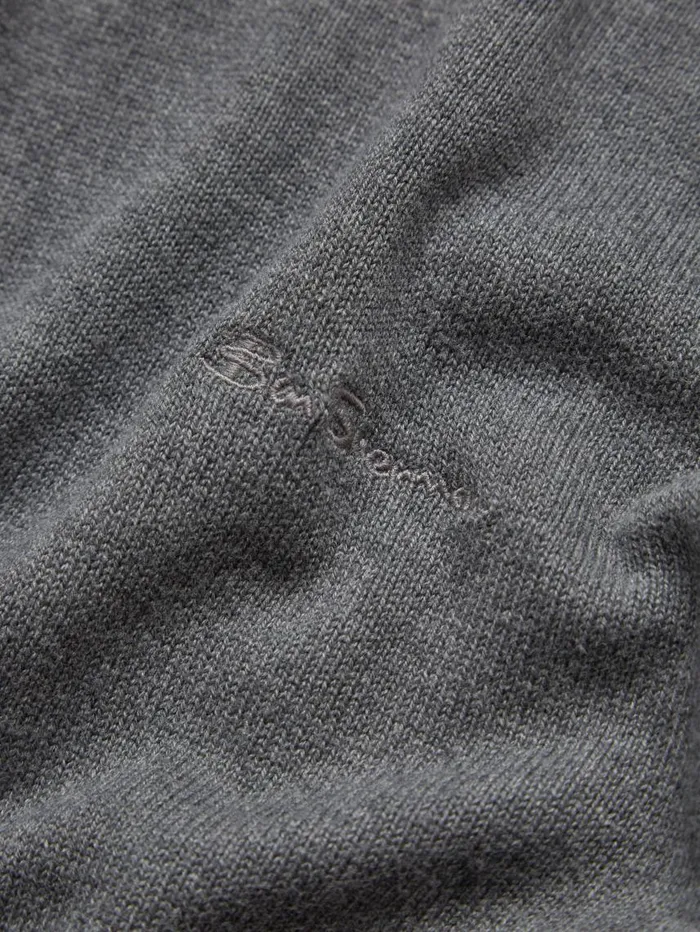 Men Ben Sherman Sweaters and Knits Signature Knit Crewneck Sweater 8211 Charcoal