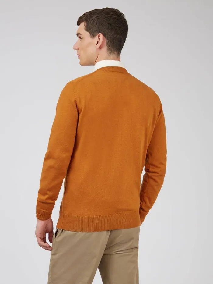 Men Ben Sherman Sweaters and Knits Signature Knit Crewneck Sweater 8211 Ochre