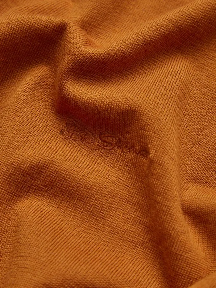 Men Ben Sherman Sweaters and Knits Signature Knit Crewneck Sweater 8211 Ochre