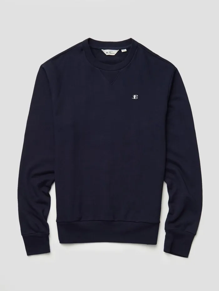 Men Ben Sherman Sweatshirts and Hoodies B By TricotLoopback Sweatshirt 8211 Marine