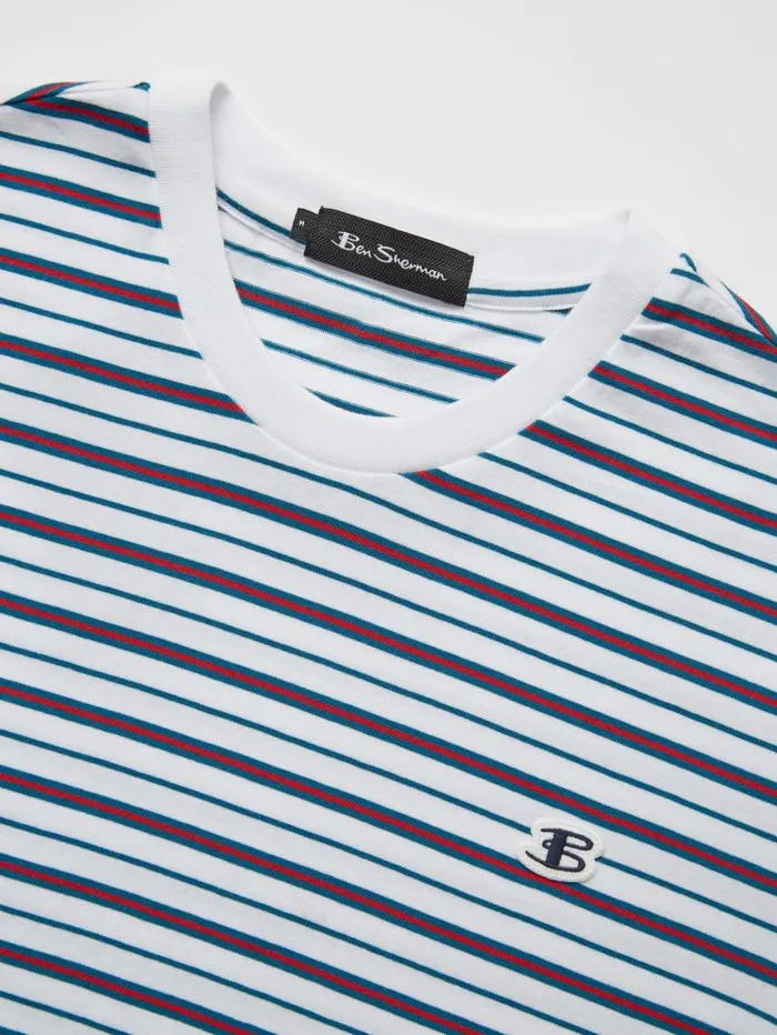 Men Ben Sherman TShirts and Graphic Tees B By Jersey Striped Tee 8211 White