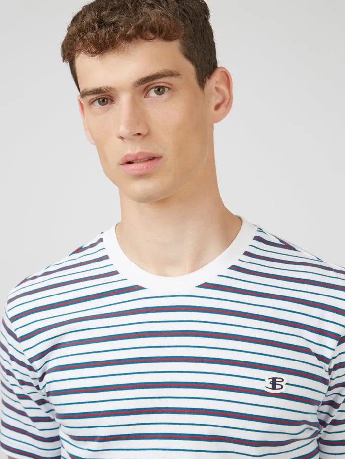 Men Ben Sherman TShirts and Graphic Tees B By Jersey Striped Tee 8211 White