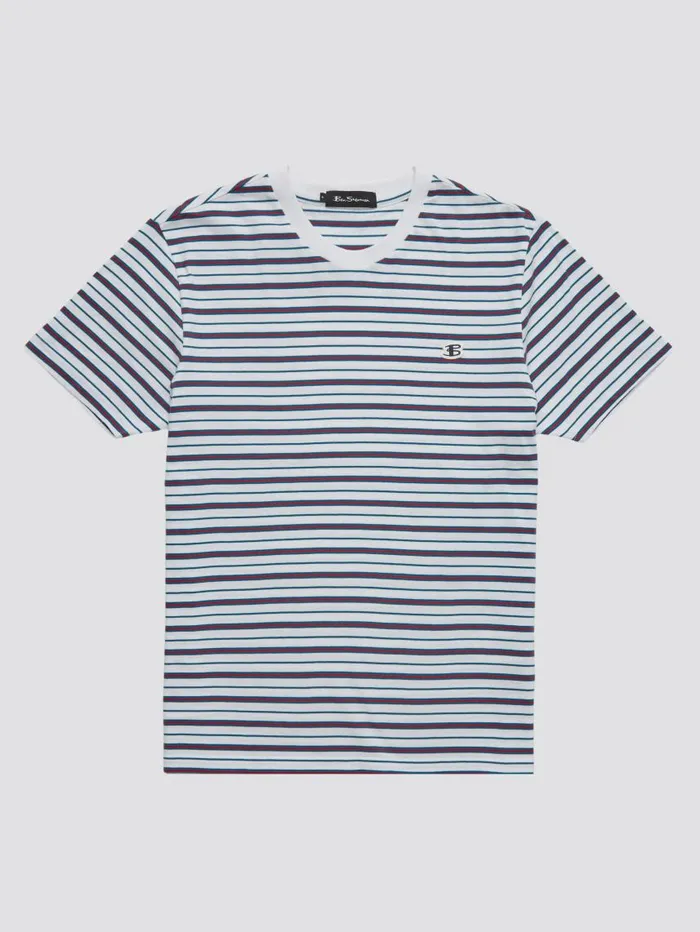 Men Ben Sherman TShirts and Graphic Tees B By Jersey Striped Tee 8211 White