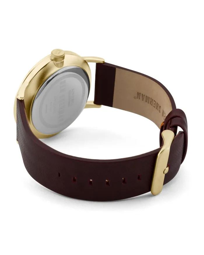 Men Ben Sherman Watches Big Portobello Herringbone Watch 8211 BlackMulberryRose Gold