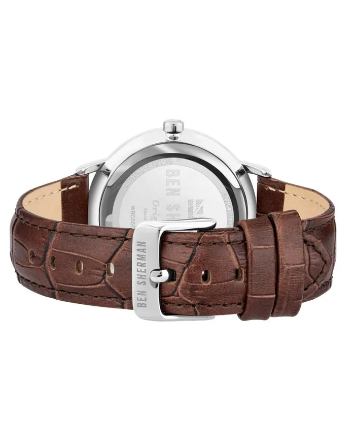 Men Ben Sherman Watches Portobello Professional Multi Watch 8211 BrownWhiteSilver