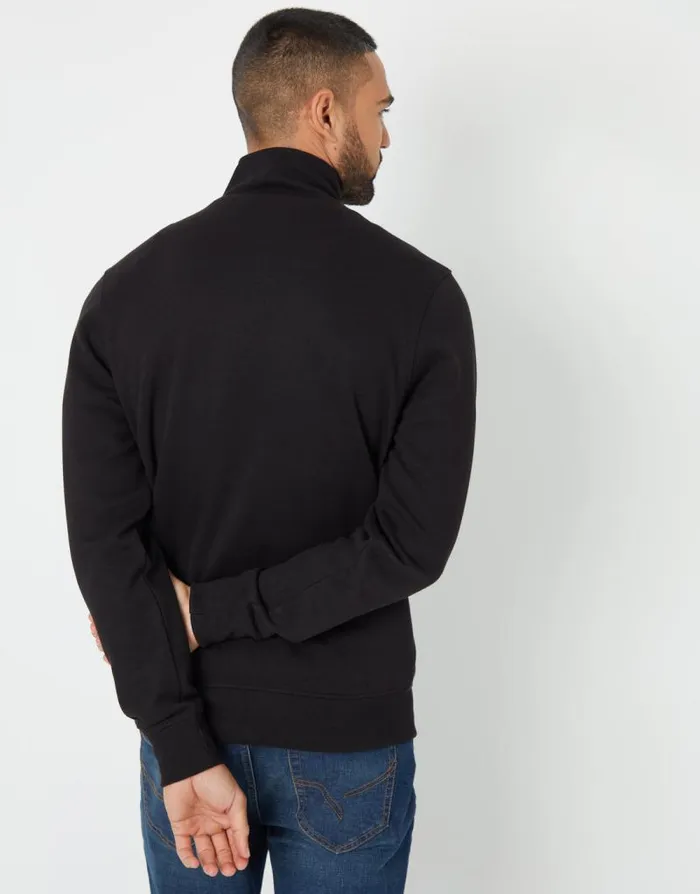 Men Black Pique Quarter Zip Funnel Neck Sweatshirt Threadbare Sweatshirts Men Black Pique Quarter Zip Funnel Neck Sweatshirt Threadbare Sweatshirts