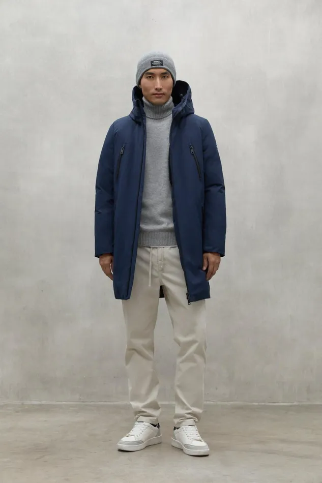 Men Blue Livorno Coat Ecoalf Coats And Jackets