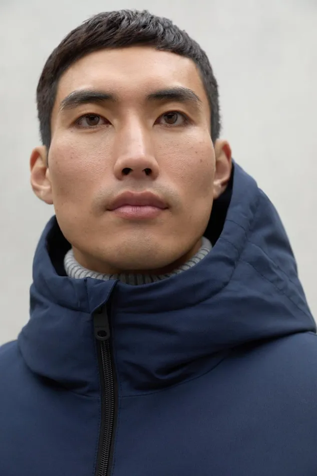 Men Blue Livorno Coat Ecoalf Coats And Jackets