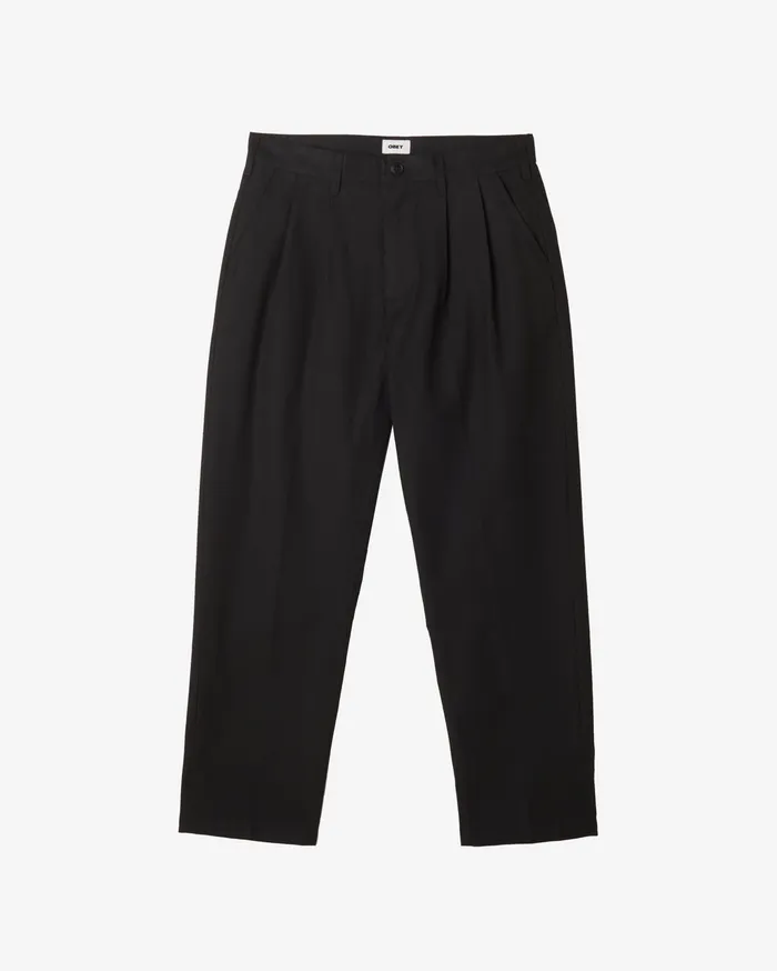 Men BOTTOMS OBEY Clothing FUBAR PLEATED PANT Black