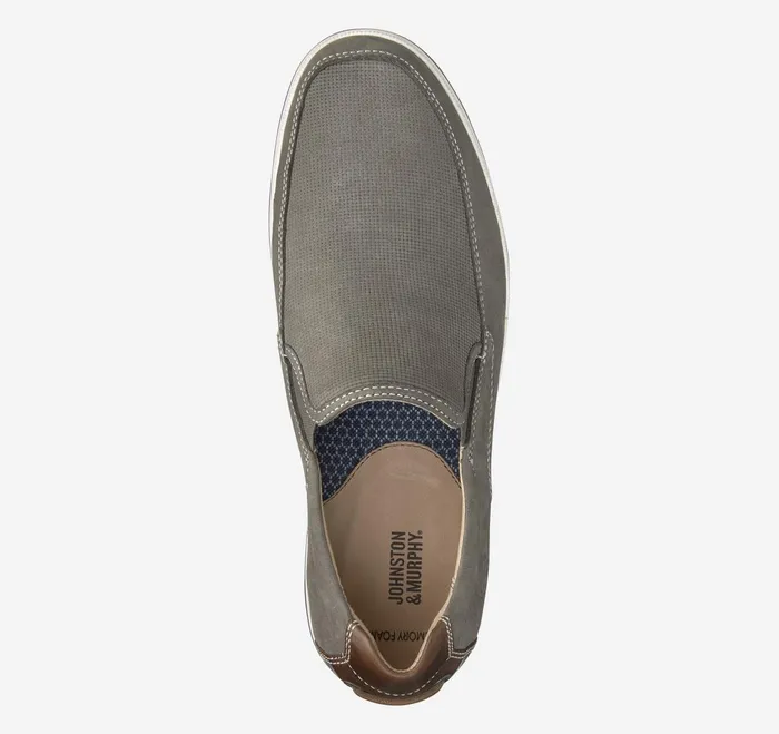 Men Bowling Moc Venetian Gray Embossed Tumbled Nubuck JohnstonandMurphy SlipOns and Loafers Men Bowling Moc Venetian Gray Embossed Tumbled Nubuck JohnstonandMurphy SlipOns and Loafers