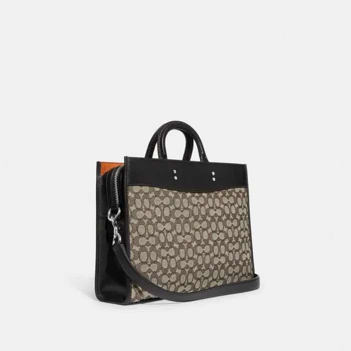 Men Briefcases Coach Rogue Brief In Signature Textile Jacquard Cocoablack