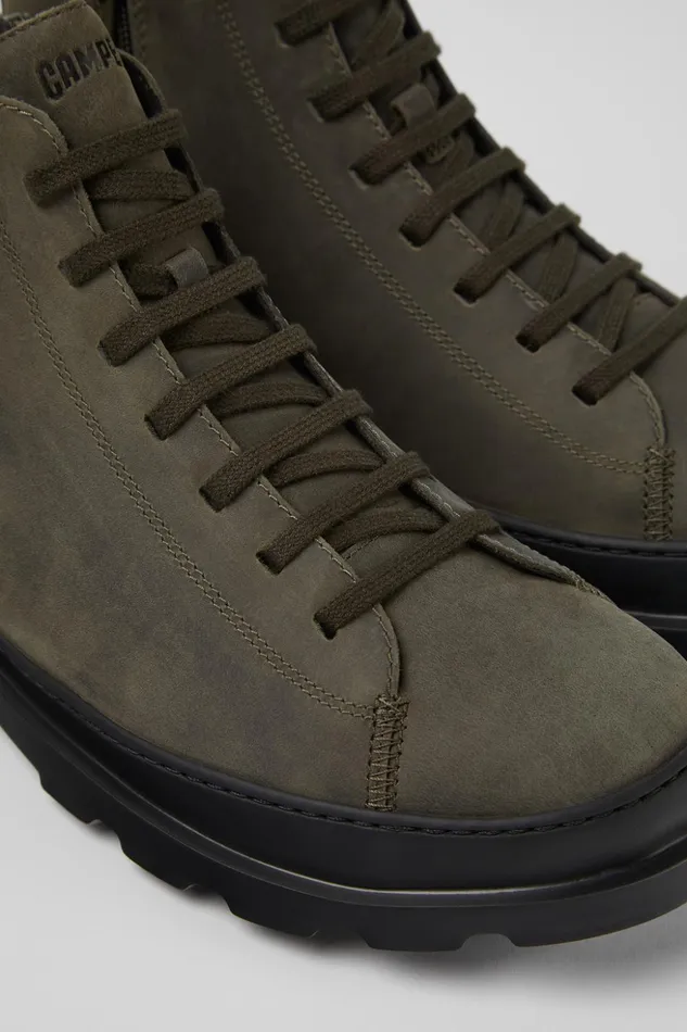 Men Brutus Dark Green Nubuck Ankle Boots Camper Ankle Boots