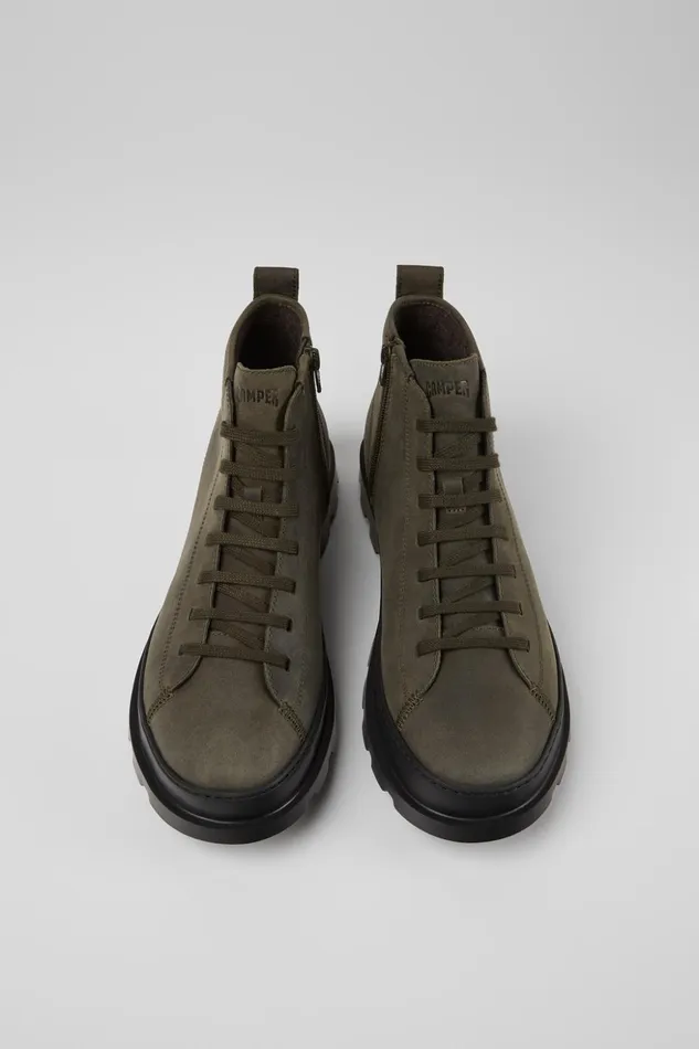 Men Brutus Dark Green Nubuck Ankle Boots Camper Ankle Boots Men Brutus Dark Green Nubuck Ankle Boots Camper Ankle Boots
