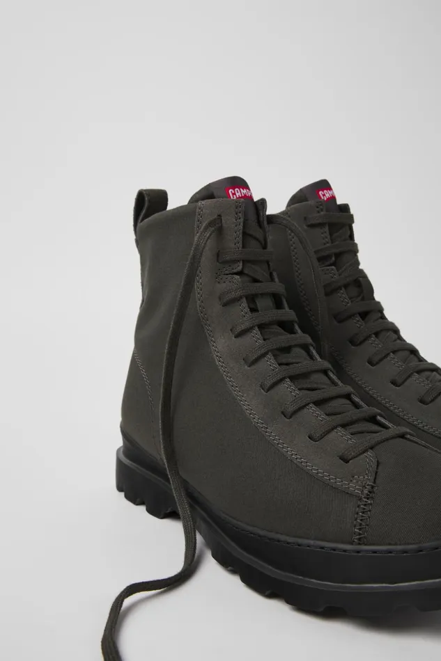 Men Brutus Gray Textile And Nubuck Ankle Boots Camper Ankle Boots