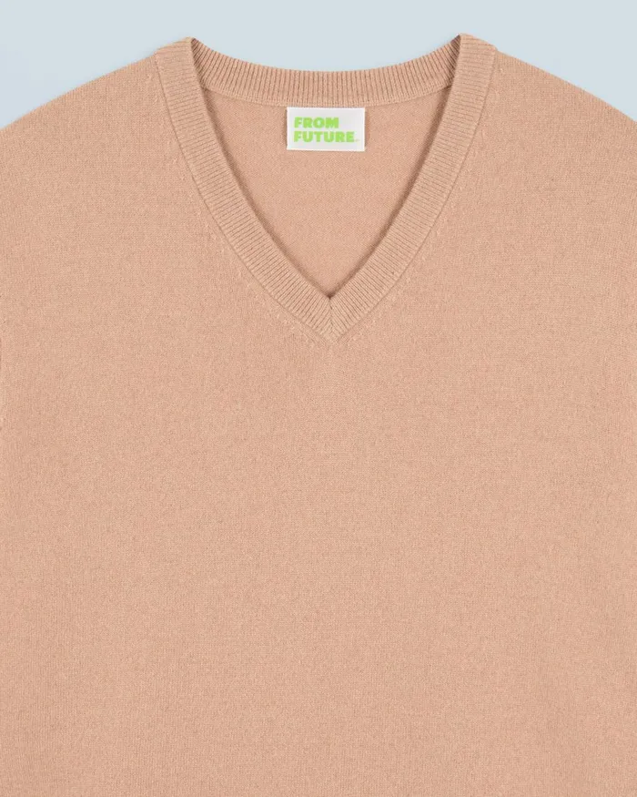Men Cashmere Sweaters From Future Basic VNeck Sweater Camel
