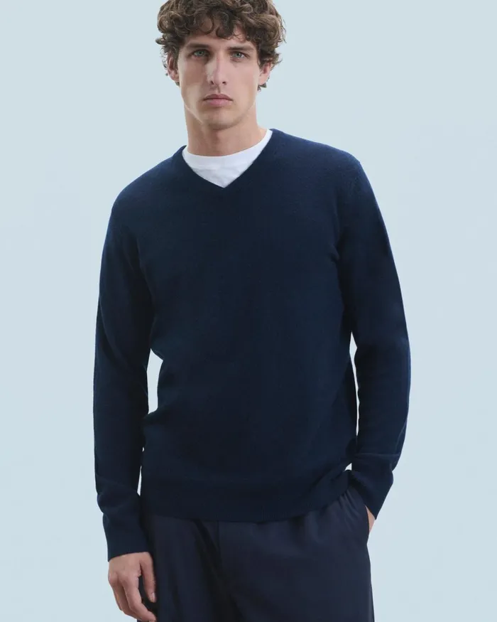 Men Cashmere Sweaters From Future Basic VNeck Sweater Camel