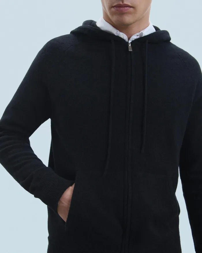 Men Cashmere Sweaters From Future Basic ZipUp Hoodie Light Heather Gray