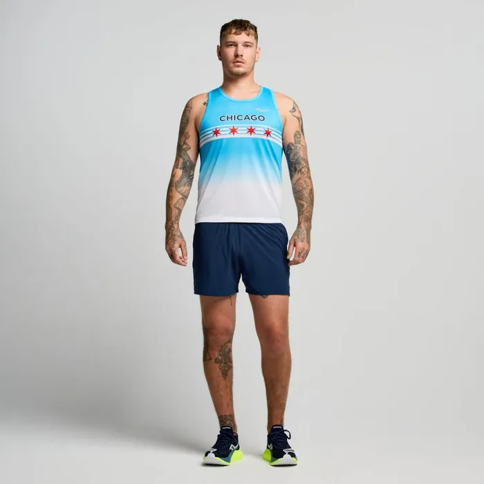 Men Chicago Stopwatch Graphic Singlet Chicago 2024 Saucony Tops