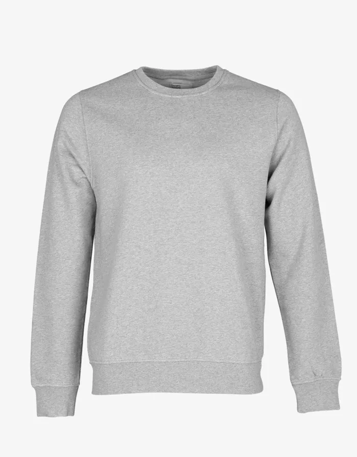 Men Crewneck Sweatshirts Colorful Standard Classic Organic Crew Heather Grey